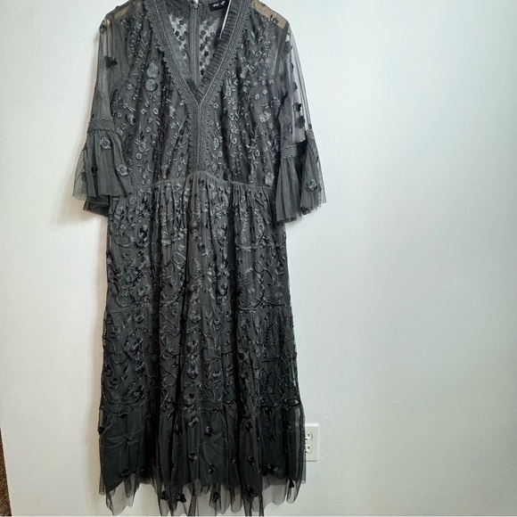 Tolani Cloudine Embroidered Lace Mesh Midi Fairy Goth Dress Size XXL NWT - Picture 1 of 12